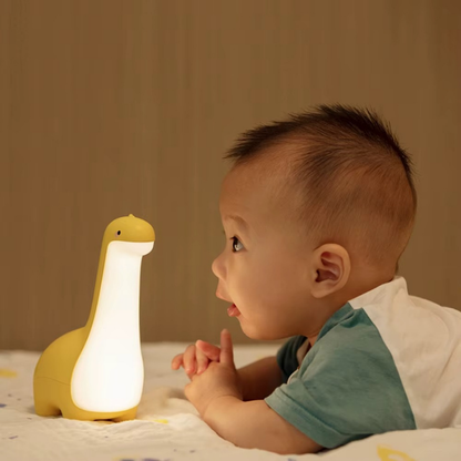 Lampe de Chevet Dinosaure LED Rechargeable – Veilleuse Tactile pour Enfant, Lumière Chaude Douce et Minuterie