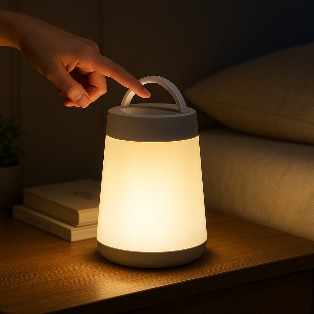 Lampe de Chevet LED Tactile Portable – Modes Multicolores, Recharge USB-C, Télécommande et Lumière Apaisante