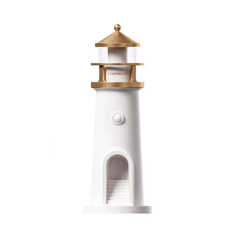 Lampe de Chevet Phare avec Projection de Lune – Veilleuse Enfant, Capteur de Mouvement ou Télécommande pour Douces Nuits