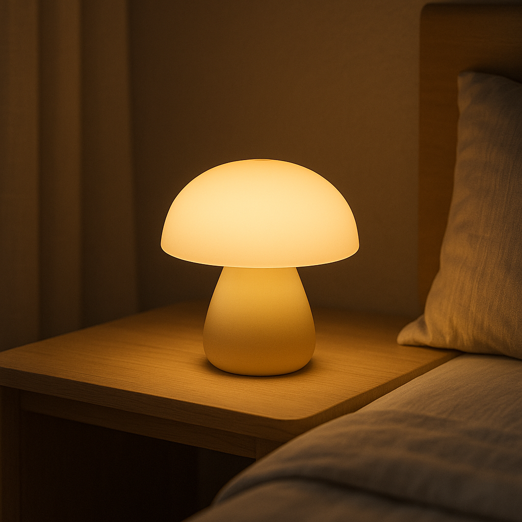 Lampe de Chevet Champignon LED Rechargeable — Tactile, Design Nordique & Lumière Douce Apaisante