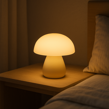 Lampe de Chevet Champignon LED Rechargeable — Tactile, Design Nordique & Lumière Douce Apaisante