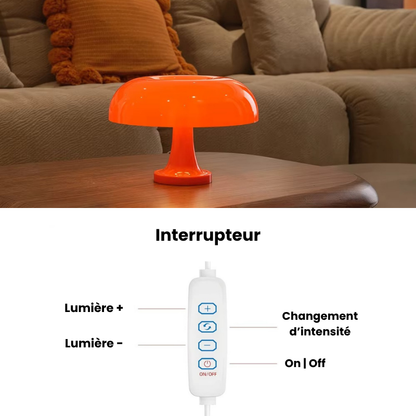 Lampe de Chevet Champignon – LED Style Rétro 70's pour Ambiance Cosy