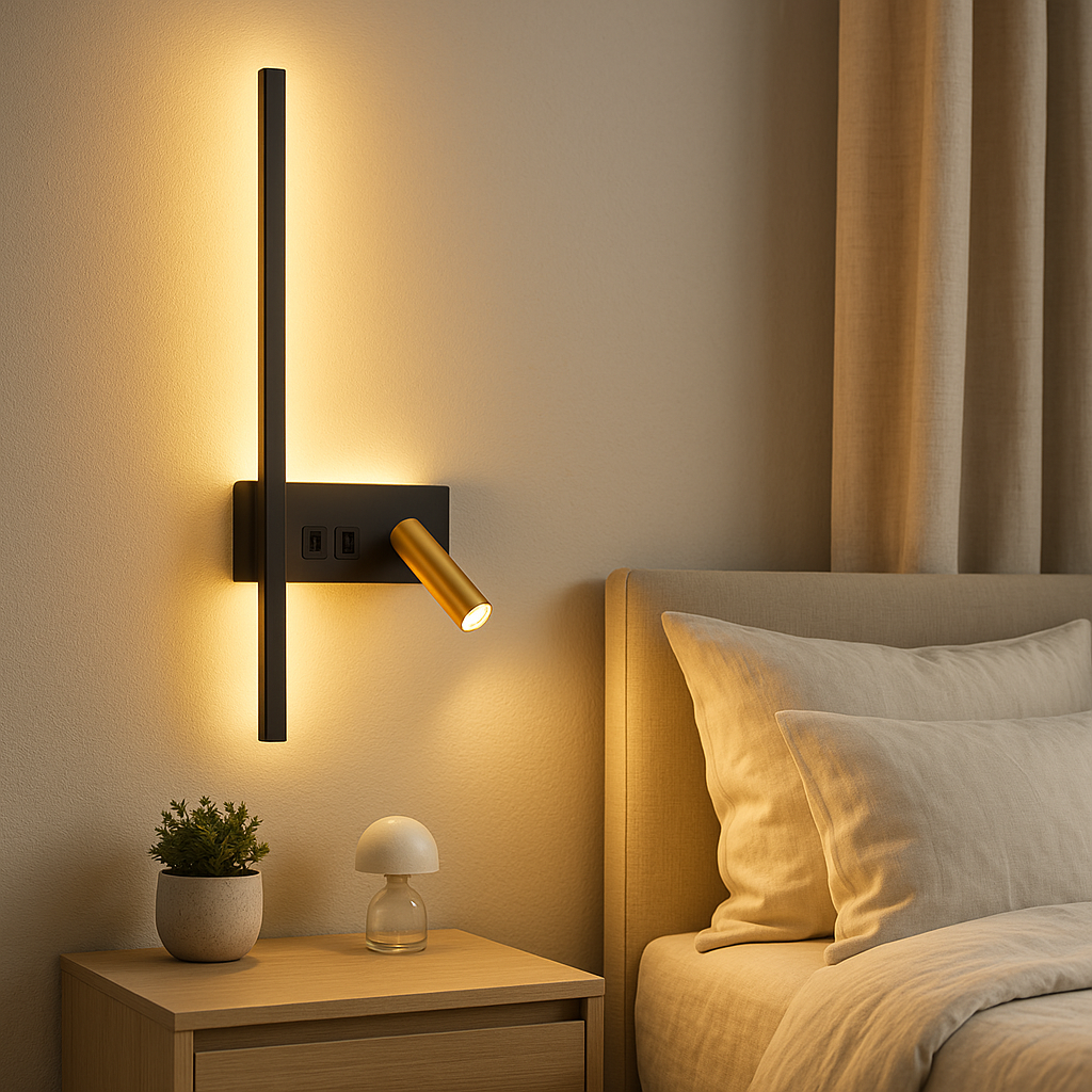 Lampe de Chevet Murale LED Moderne – Applique avec Spot Orientable, Design Minimaliste et Éclairage Apaisant