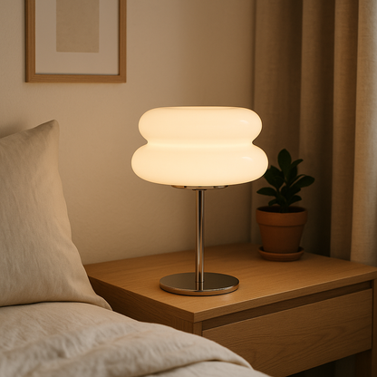 Lampe de Chevet Bauhaus Rétro LED — Design Champignon Nordique, 3 Niveaux de Luminosité