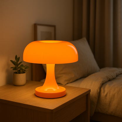 Lampe de Chevet Champignon Design Bauhaus – LED Tactile Rechargeable, Style Moderne pour Ambiance Élégante