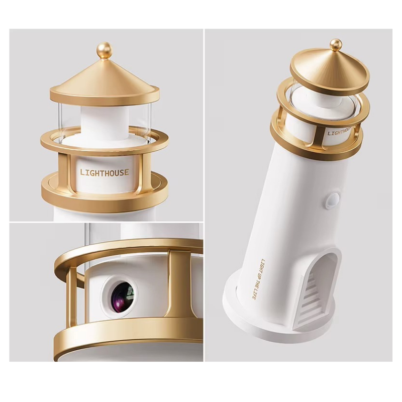 Lampe de Chevet Phare avec Projection de Lune – Veilleuse Enfant, Capteur de Mouvement ou Télécommande pour Douces Nuits