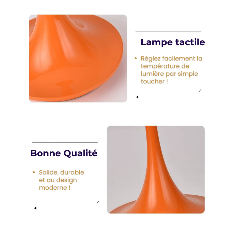 Lampe de Chevet Champignon Nordique - LED Tactile Rechargeable, Design Moderne & Éclairage Dimmable Élégant
