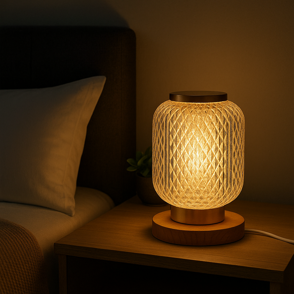 Lampe de Chevet Cristal LED – Tactile, Rechargeable USB, Variateur Progressif pour Ambiance Luxe