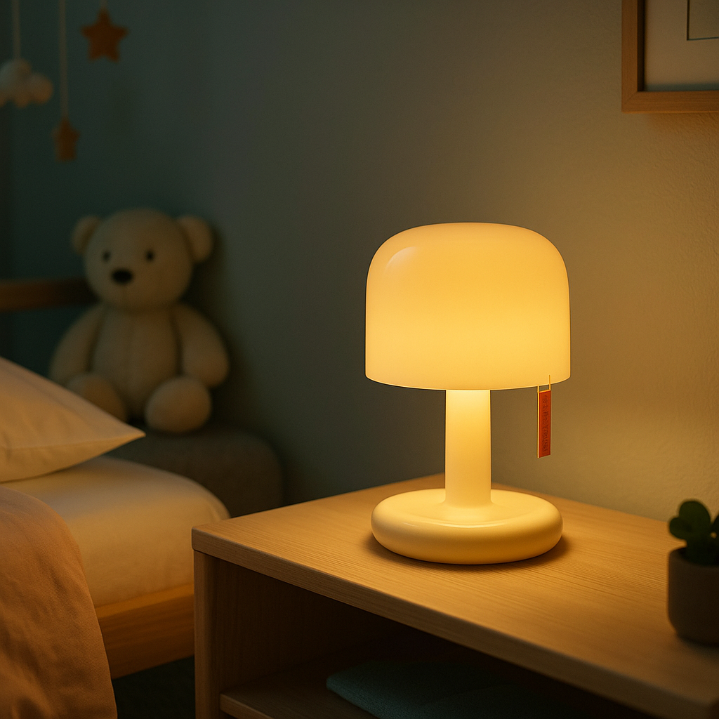 Lampe de Chevet Mini Champignon Rechargeable — LED Tactile USB, Design Moderne & Ambiance Douce