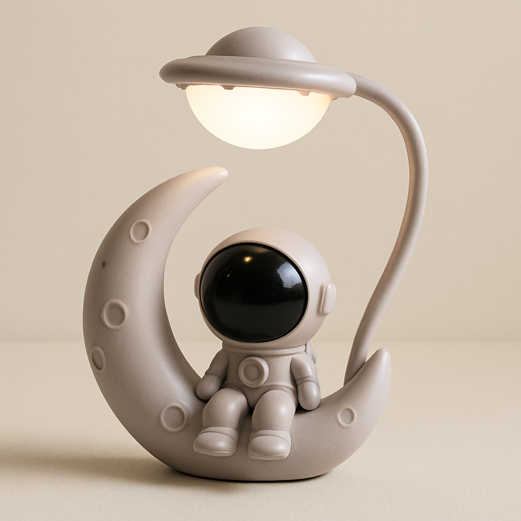 Lampe de Chevet Astronaute Lune LED – Design Créatif USB, Lumière Douce et Atmosphère Cosy pour Chambre