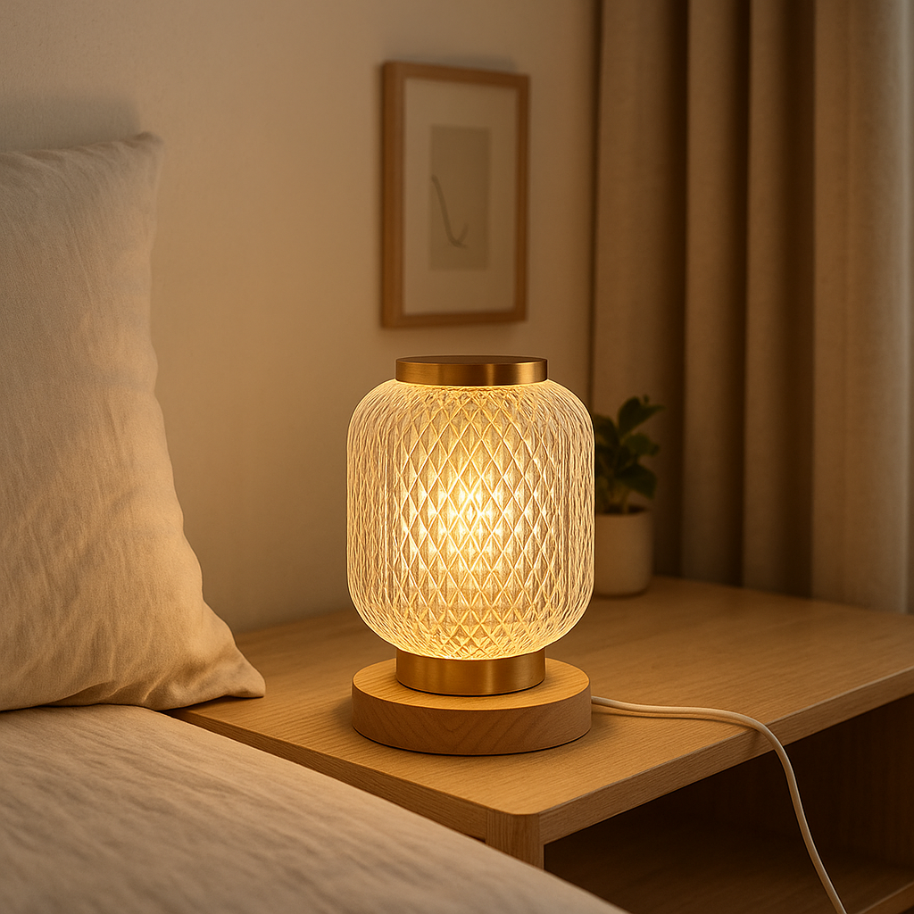 Lampe de Chevet Cristal LED – Tactile, Rechargeable USB, Variateur Progressif pour Ambiance Luxe