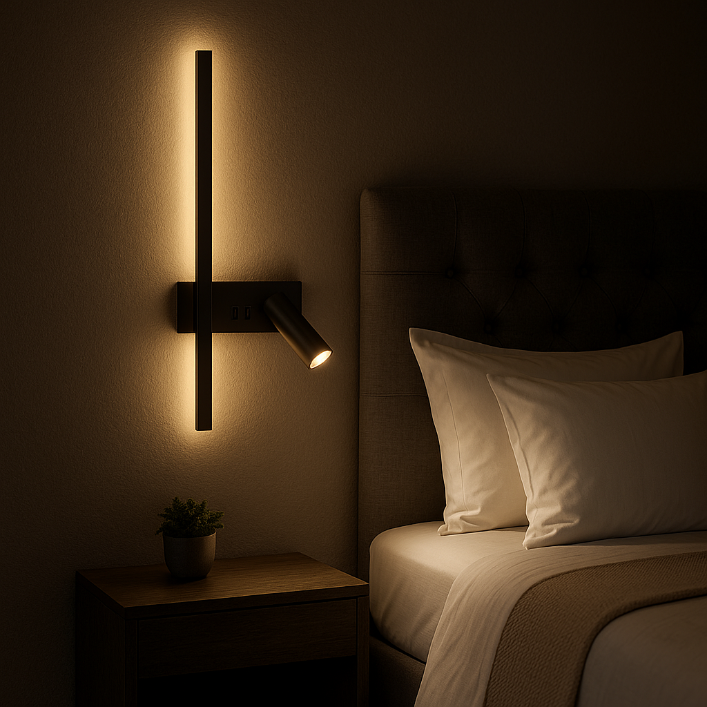 Lampe de Chevet Murale LED Moderne – Applique avec Spot Orientable, Design Minimaliste et Éclairage Apaisant