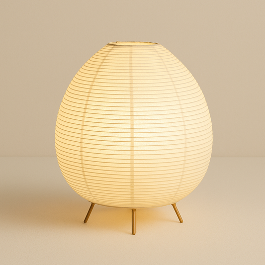 Lampe de Chevet Japonaise — Lanterne LED en Papier de Riz, Éclairage Doux Zen & Décor Minimaliste