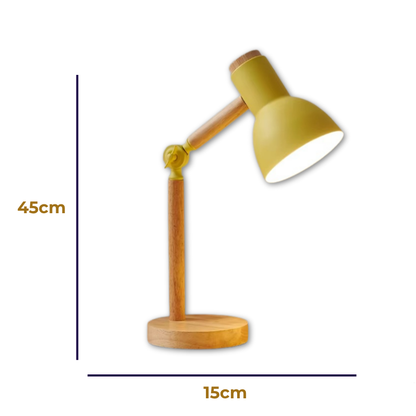 Lampe de Chevet Nordique en Bois - Tête Orientable LED, Design Moderne & Lumière Douce pour Lecture Enfant