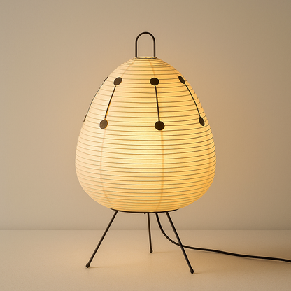 Lampe de Chevet LED Japonaise en Papier Xuan – Design Minimaliste Fait Main, Lumière Dimmable et Ambiance Apaisante pour Chambre ou Salon