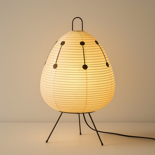 Lampe de Chevet LED Japonaise en Papier Xuan – Design Minimaliste Fait Main, Lumière Dimmable et Ambiance Apaisante pour Chambre ou Salon