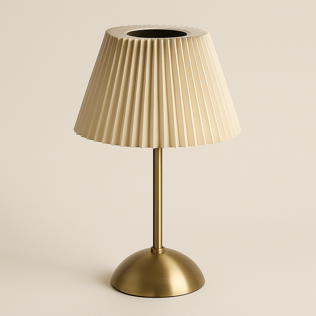 Lampe de Chevet Plissée Rechargeable USB – Design Élégant, Tactile et Sans Fil pour Ambiance Douce et Cosy
