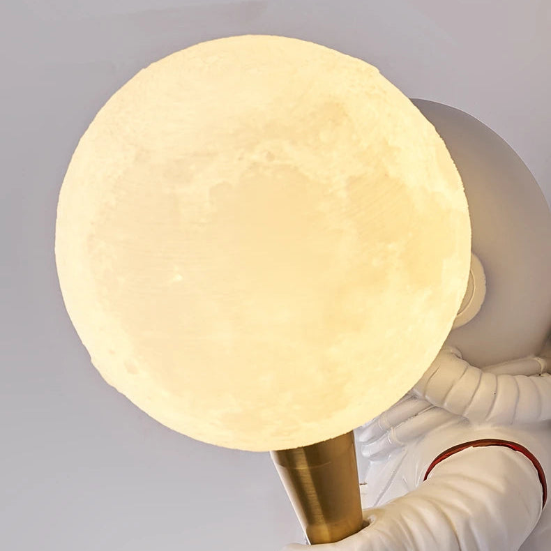 Lampe de Chevet LED Astronaute et Lune – Design Moderne Mural, Lumière Chaude Apaisante pour Ambiance Cosy et Rêves Stellaires Enfant