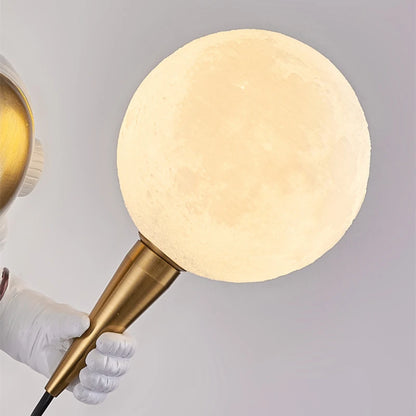 Lampe de Chevet LED Astronaute et Lune – Design Moderne Mural, Lumière Chaude Apaisante pour Ambiance Cosy et Rêves Stellaires Enfant