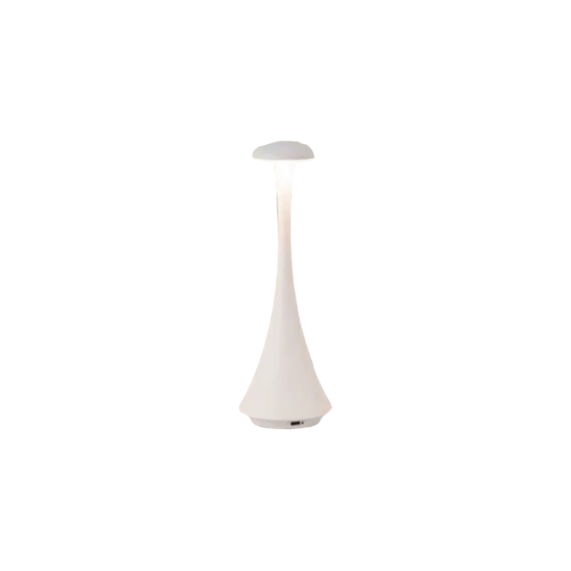 Lampe de Chevet LED Tactile Rechargeable – Design Champignon en Aluminium, Dimmable 3 Tons pour Ambiance Industrielle