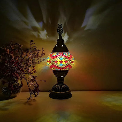 [Action Requise] Lampe de Chevet Turque Mosaïque - Verre Coloré Fait Main & Ambiance Orientale Chaleureuse