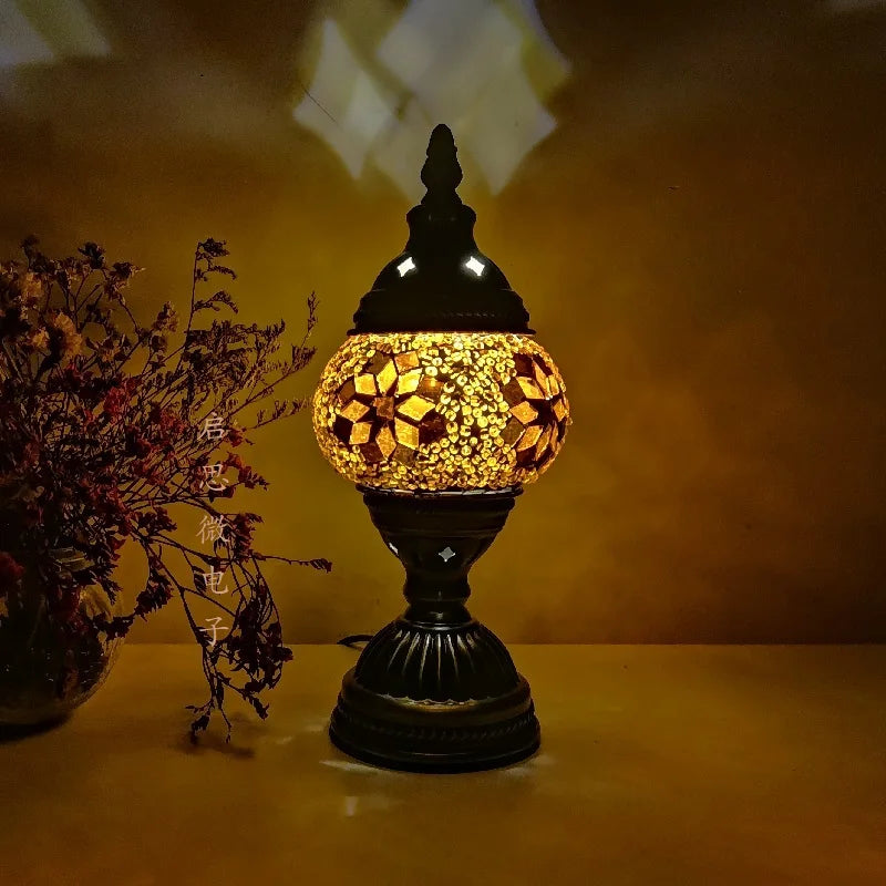 [Action Requise] Lampe de Chevet Turque Mosaïque - Vergfre Coloré Fait Main & Ambiance Orientale Chaleureuse