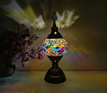[Action Requise] Lampe de Chevet Turque Mosaïque - Verre Coloré Fait Main & Ambiance Orientale Chaleureuse