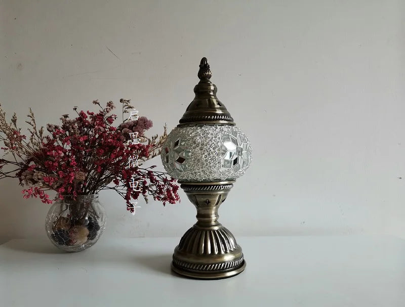 [Action Requise] Lampe de Chevet Turque Mosaïque - Vergfre Coloré Fait Main & Ambiance Orientale Chaleureuse
