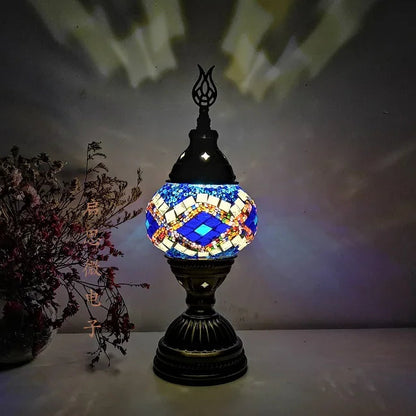 [Action Requise] Lampe de Chevet Turque Mosaïque - Verre Coloré Fait Main & Ambiance Orientale Chaleureuse