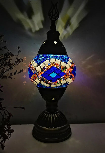 [Action Requise] Lampe de Chevet Turque Mosaïque - Verre Coloré Fait Main & Ambiance Orientale Chaleureuse