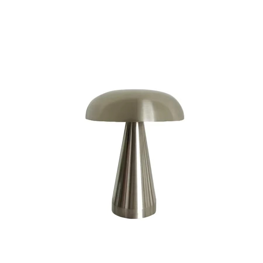 Lampe de Chevet Champignon Rétro Industrielle - LED Tactile Rechargeable, Métal Doré Élégant & Lumière Réglable
