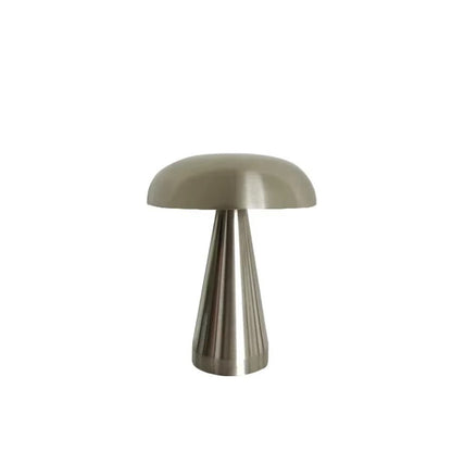 Lampe de Chevet Champignon Rétro Industrielle - LED Tactile Rechargeable, Métal Doré Élégant & Lumière Réglable