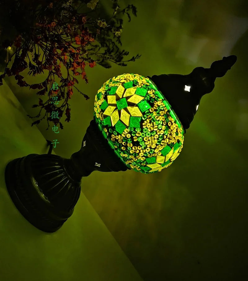 [Action Requise] Lampe de Chevet Turque Mosaïque - Vergfre Coloré Fait Main & Ambiance Orientale Chaleureuse