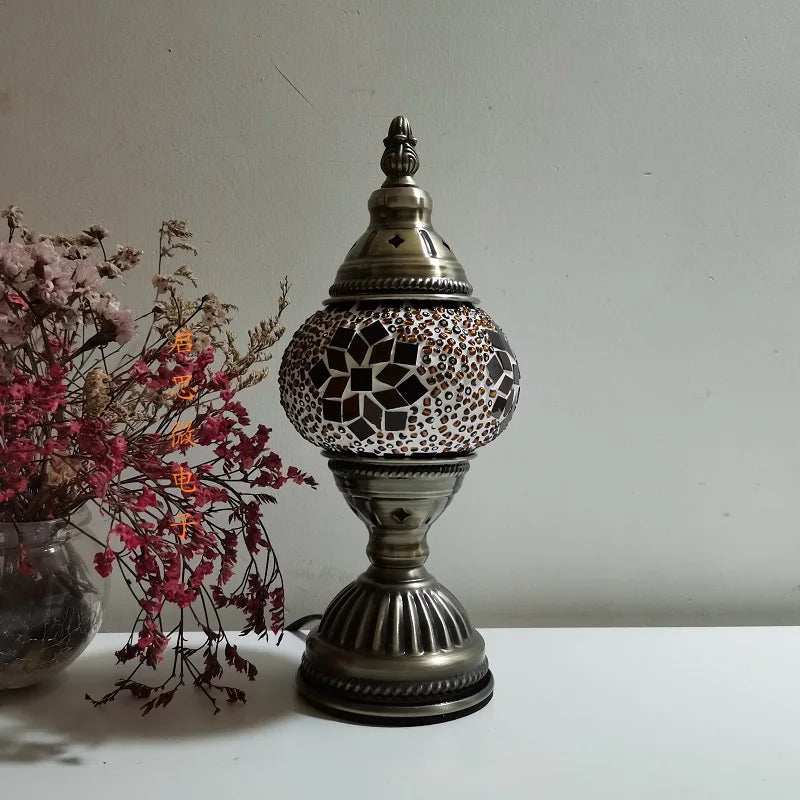 [Action Requise] Lampe de Chevet Turque Mosaïque - Verre Coloré Fait Main & Ambiance Orientale Chaleureuse