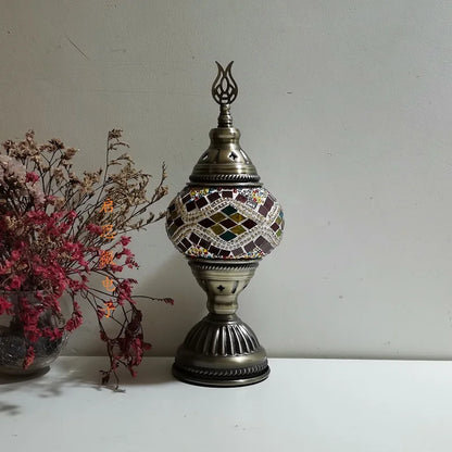 [Action Requise] Lampe de Chevet Turque Mosaïque - Verre Coloré Fait Main & Ambiance Orientale Chaleureuse