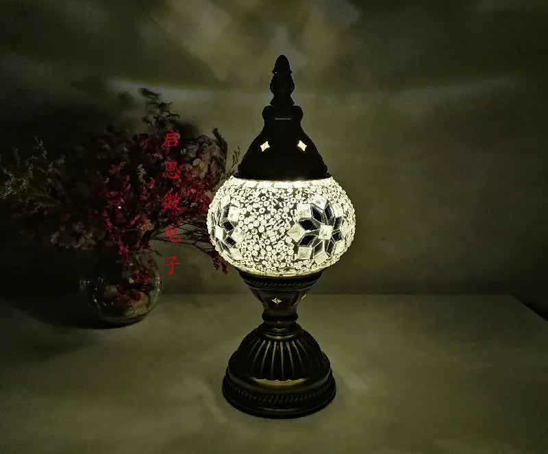 [Action Requise] Lampe de Chevet Turque Mosaïque - Vergfre Coloré Fait Main & Ambiance Orientale Chaleureuse