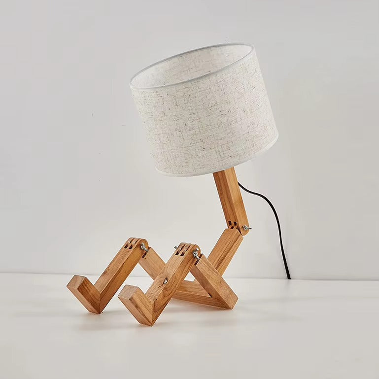 Lampe de Chevet Robot Bois Flexible – Design Articulé Original, Ambiance Apaisante et Élégante