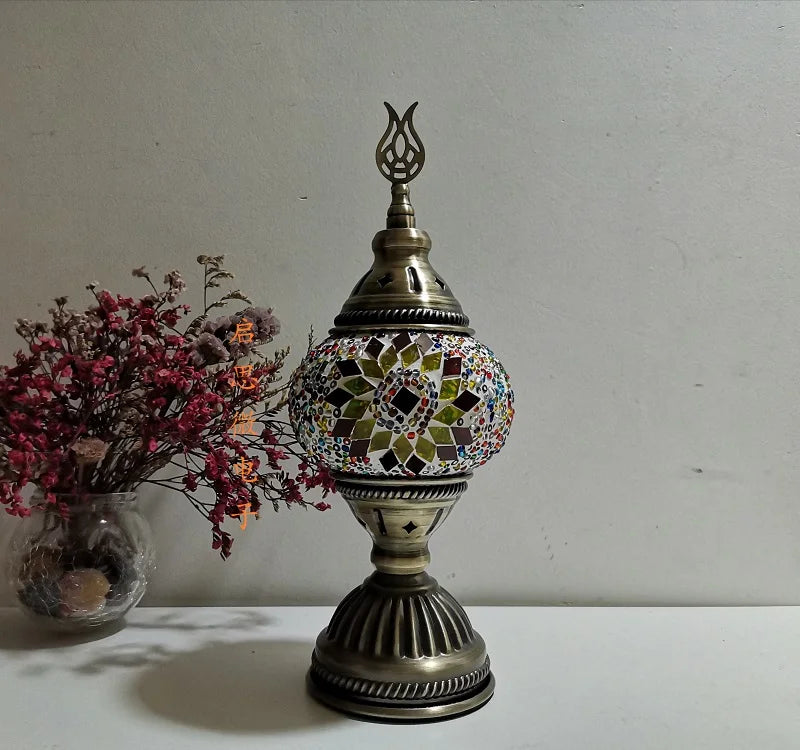[Action Requise] Lampe de Chevet Turque Mosaïque - Verre Coloré Fait Main & Ambiance Orientale Chaleureuse