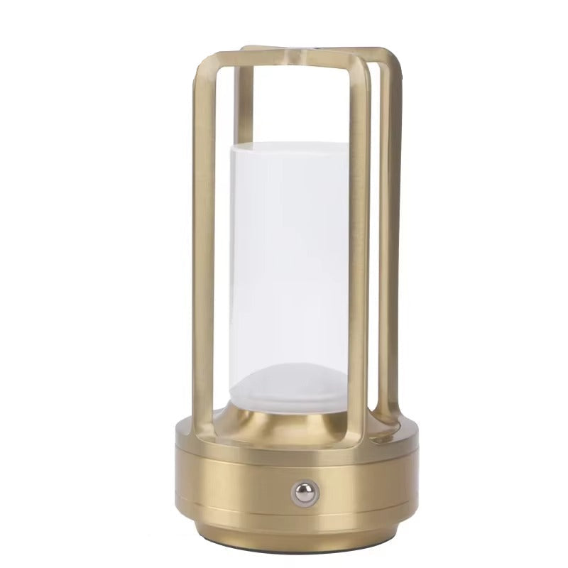 Lampe de Chevet Tactile LED – Design Cylindrique Industrielle Noir/Or/Argent, USB Rechargeable et Lumière D’ambiance Ajustable