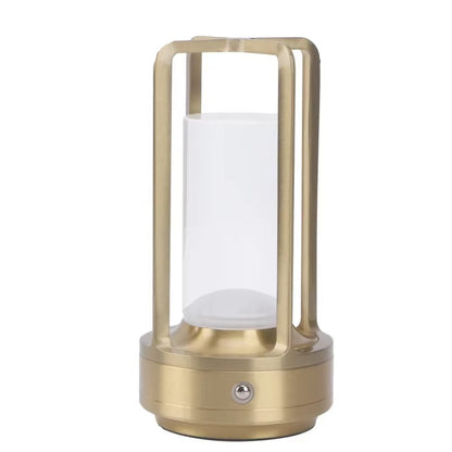 Lampe de Chevet Tactile LED – Design Cylindrique Industrielle Noir/Or/Argent, USB Rechargeable et Lumière D’ambiance Ajustable