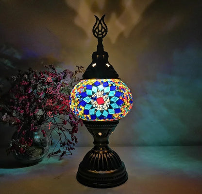 [Action Requise] Lampe de Chevet Turque Mosaïque - Verre Coloré Fait Main & Ambiance Orientale Chaleureuse