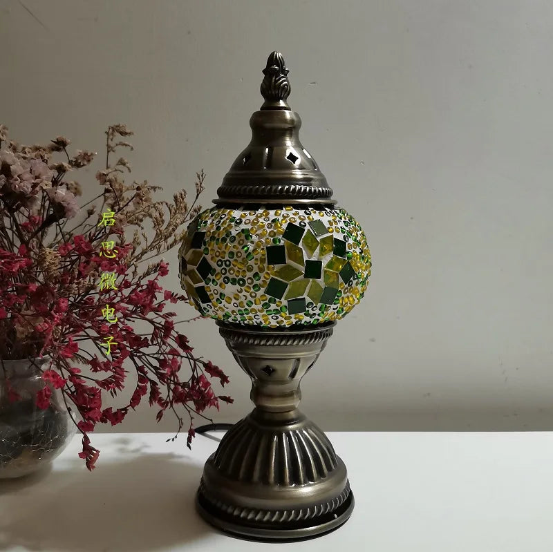 [Action Requise] Lampe de Chevet Turque Mosaïque - Verre Coloré Fait Main & Ambiance Orientale Chaleureuse