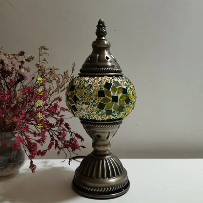 [Action Requise] Lampe de Chevet Turque Mosaïque - Verre Coloré Fait Main & Ambiance Orientale Chaleureuse