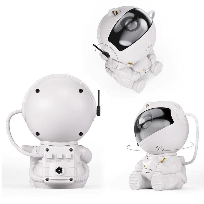 Lampe de Chevet Astronaute LED Projecteur Galaxie Sans Fil Rechargeable – Ciel Étoilé Magique, Ambiance Cosy et Rêveuse pour Chambre Enfant