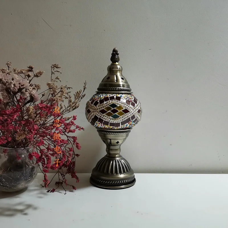 [Action Requise] Lampe de Chevet Turque Mosaïque - Verre Coloré Fait Main & Ambiance Orientale Chaleureuse