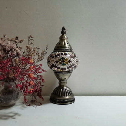 [Action Requise] Lampe de Chevet Turque Mosaïque - Verre Coloré Fait Main & Ambiance Orientale Chaleureuse