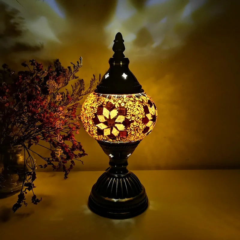 [Action Requise] Lampe de Chevet Turque Mosaïque - Vergfre Coloré Fait Main & Ambiance Orientale Chaleureuse