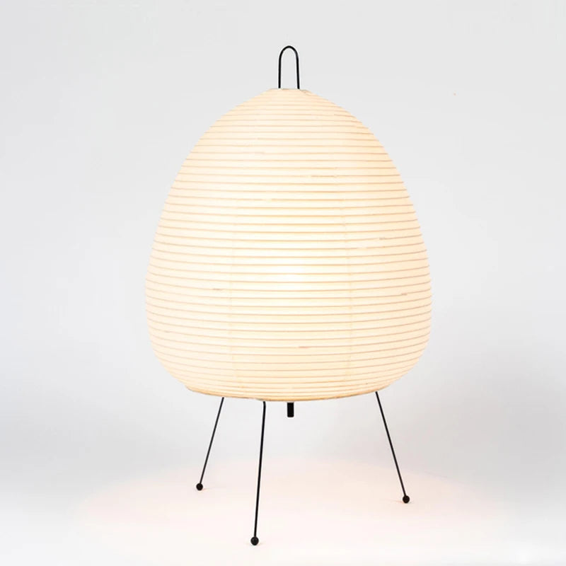 Lampe de Chevet Japonaise en Papier de Riz – Design Trépied LED, Style Wabi-Sabi Épuré pour Ambiance Zen et Douce
