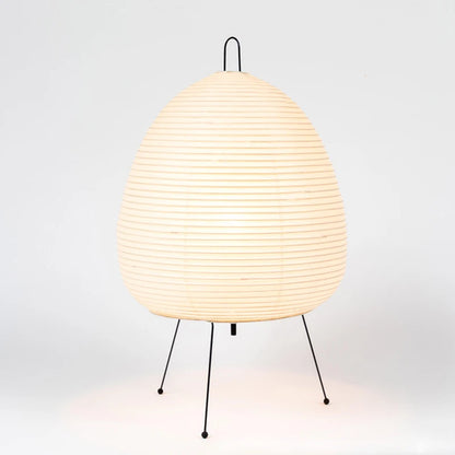 Lampe de Chevet Japonaise en Papier de Riz – Design Trépied LED, Style Wabi-Sabi Épuré pour Ambiance Zen et Douce
