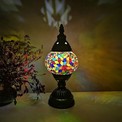 [Action Requise] Lampe de Chevet Turque Mosaïque - Verre Coloré Fait Main & Ambiance Orientale Chaleureuse